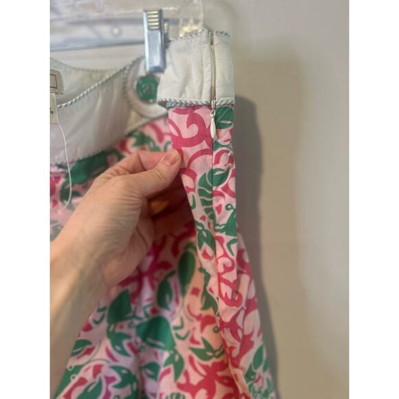 L.L. Bean Womens Skirt Pink Green Lobster Print Funky Nautical‎ Preppy Sz 12 Y2K - Picture 3 of 8